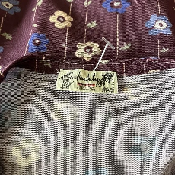 Free People Up All Night Printed Bodysuit Berry Bandit Floral Thong NWOT Small - Picture 7 of 7